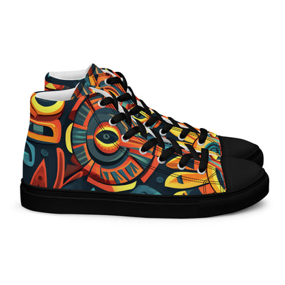 Tribal Pattern Men’s high top canvas shoes