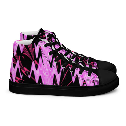 Funky Purple Men’s high top canvas shoes