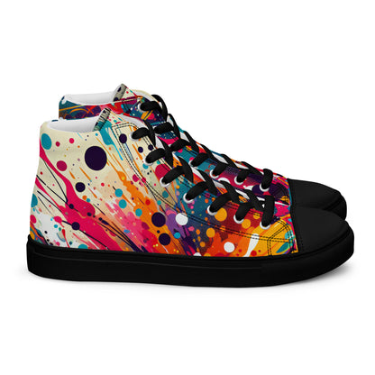 Paint Splatter Men’s high top canvas shoes