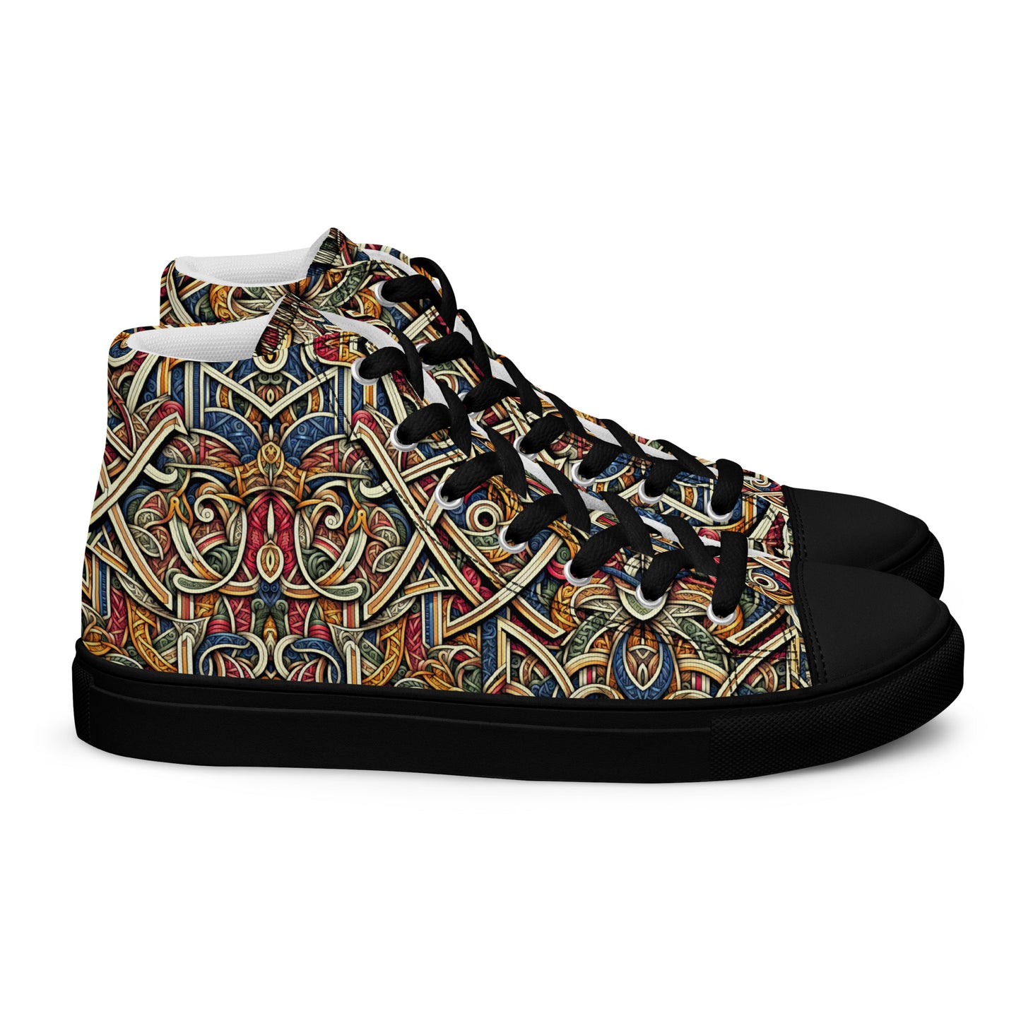 Curly Curl Men’s high top canvas shoes