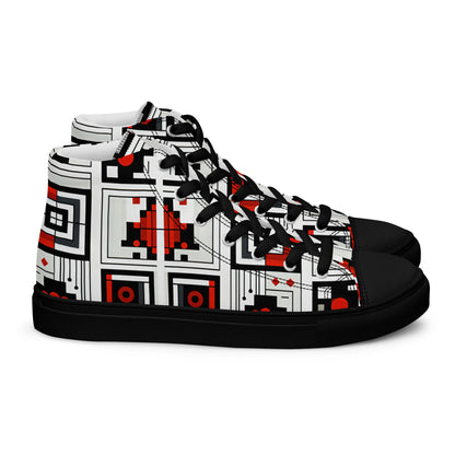 Square Abstract Men’s high top canvas shoes