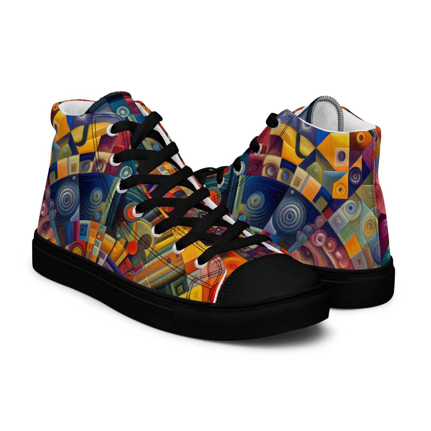 Abstract Kaleidoscope Men’s high top canvas shoes