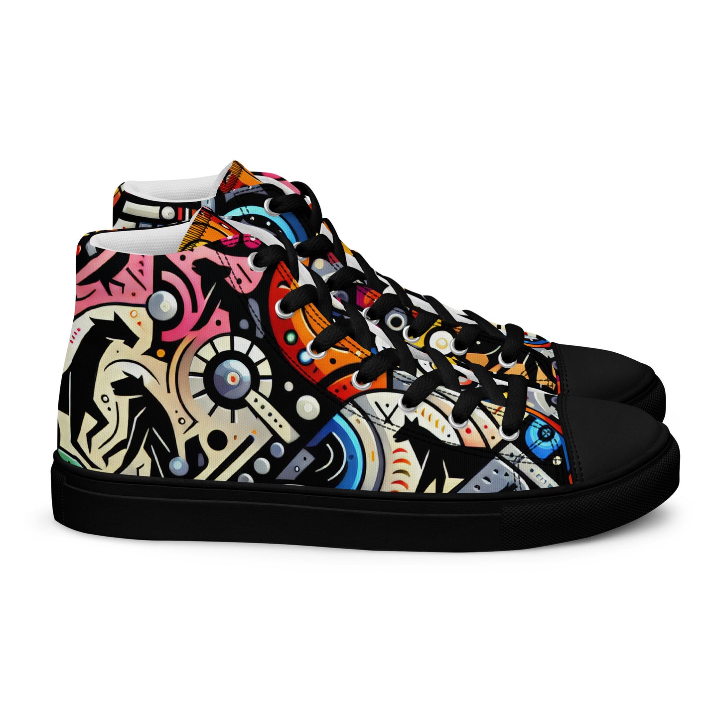 Abstract Animals Men’s high top canvas shoes