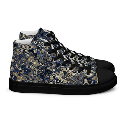 Abstract Wave Men’s high top canvas shoes