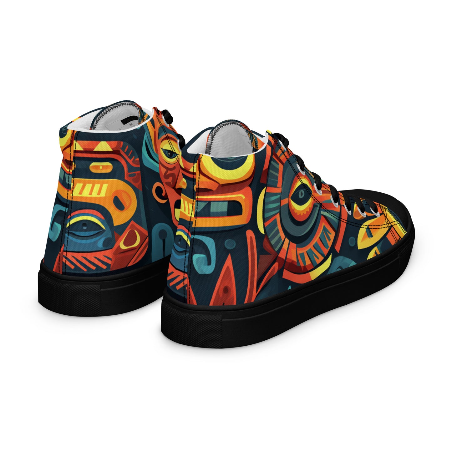 Tribal Pattern Men’s high top canvas shoes