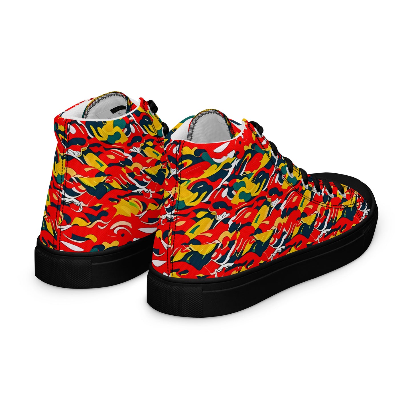 Red Camo Men’s high top canvas shoes