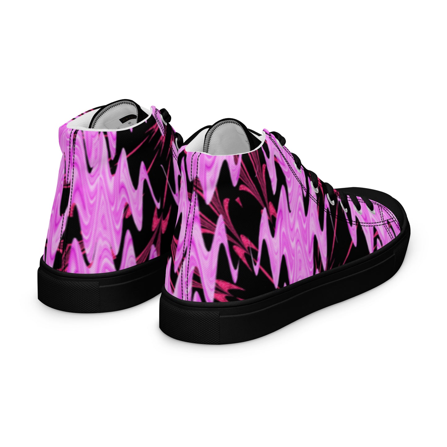 Funky Purple Men’s high top canvas shoes