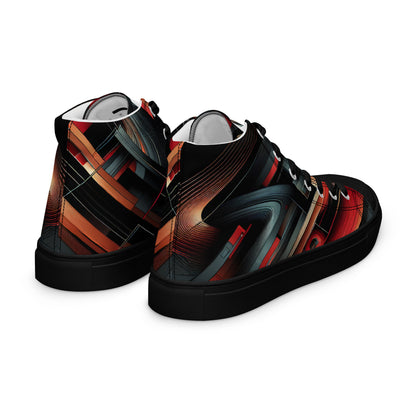 Abstract Multi Color Men’s high top canvas shoes