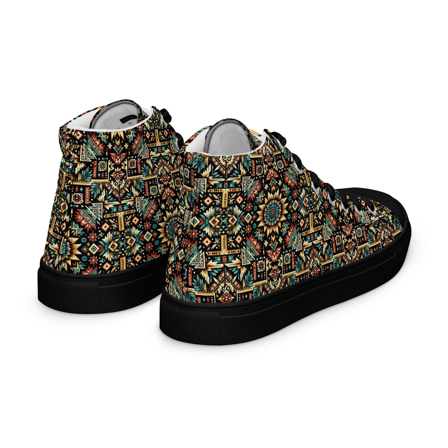 Multi Color Print Men’s high top canvas shoes