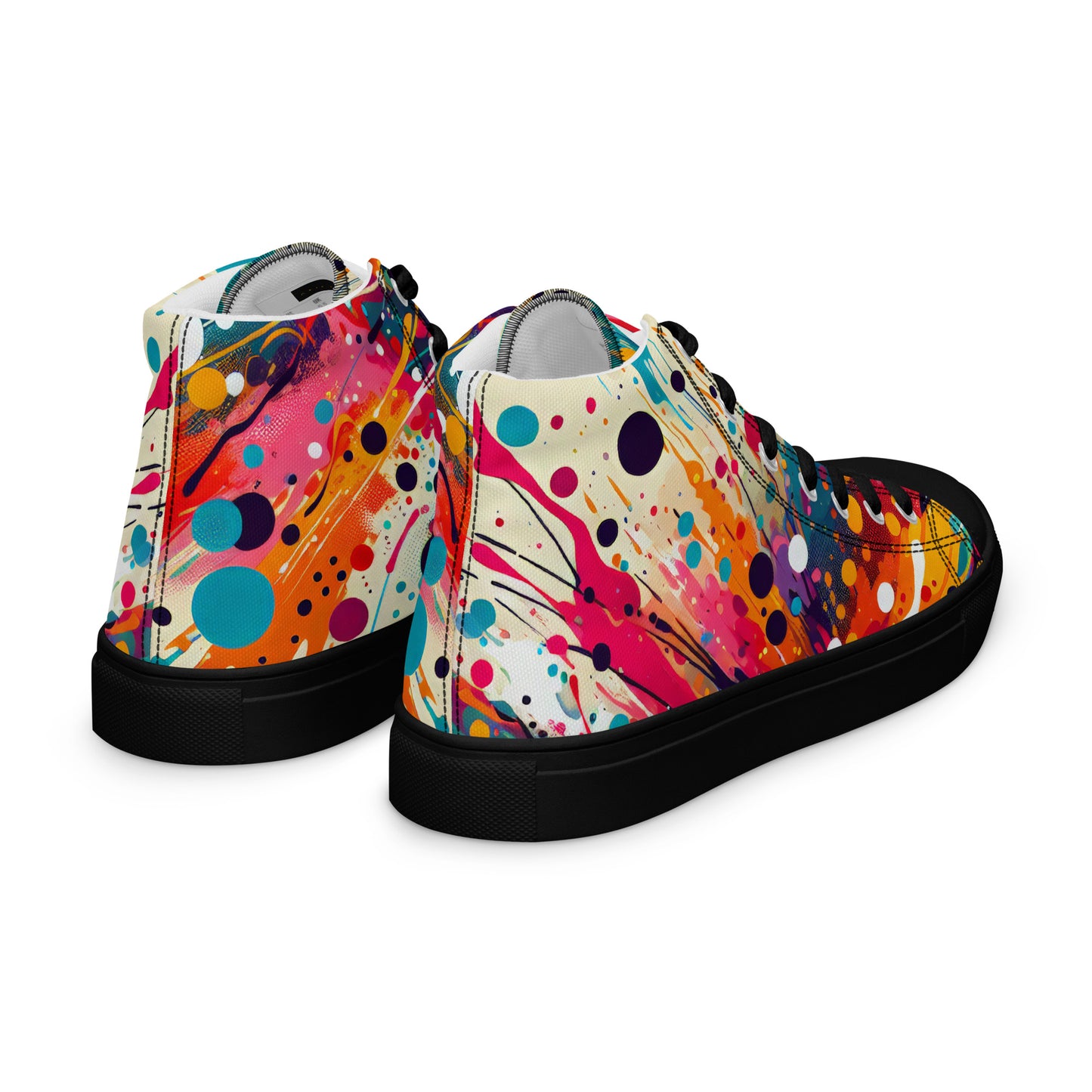 Paint Splatter Men’s high top canvas shoes