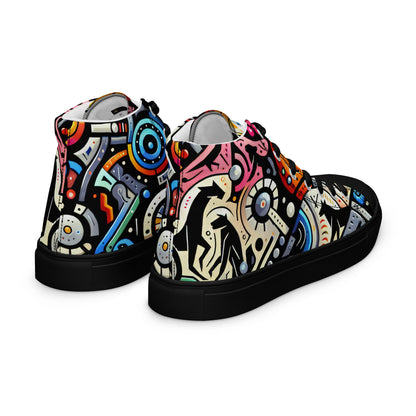 Abstract Animals Men’s high top canvas shoes