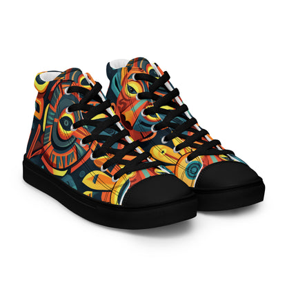 Tribal Pattern Men’s high top canvas shoes