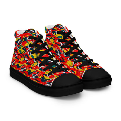 Red Camo Men’s high top canvas shoes