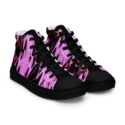 Funky Purple Men’s high top canvas shoes