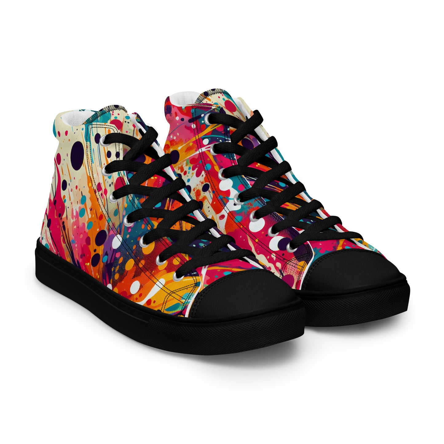 Paint Splatter Men’s high top canvas shoes