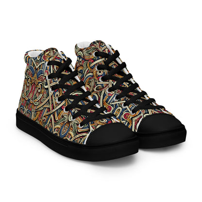 Curly Curl Men’s high top canvas shoes