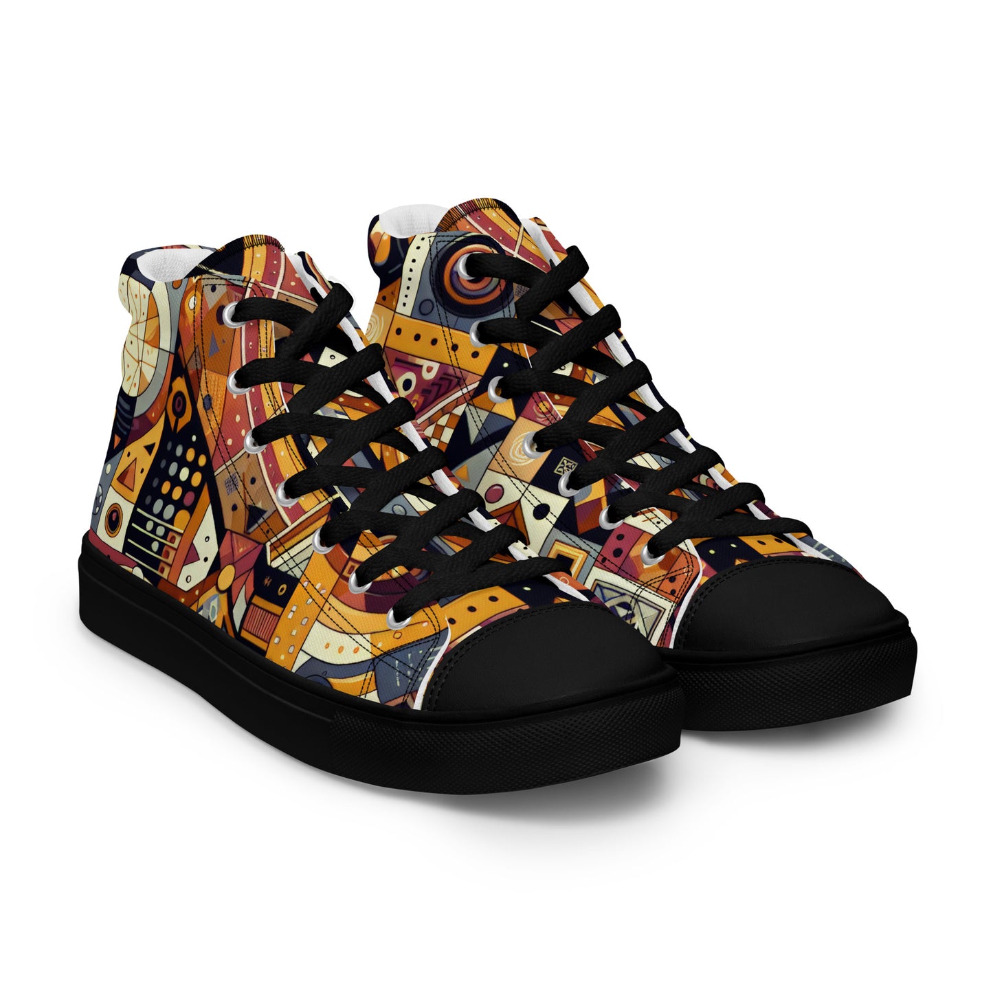 Abstract Future Men’s high top canvas shoes