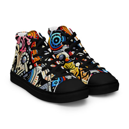 Abstract Animals Men’s high top canvas shoes