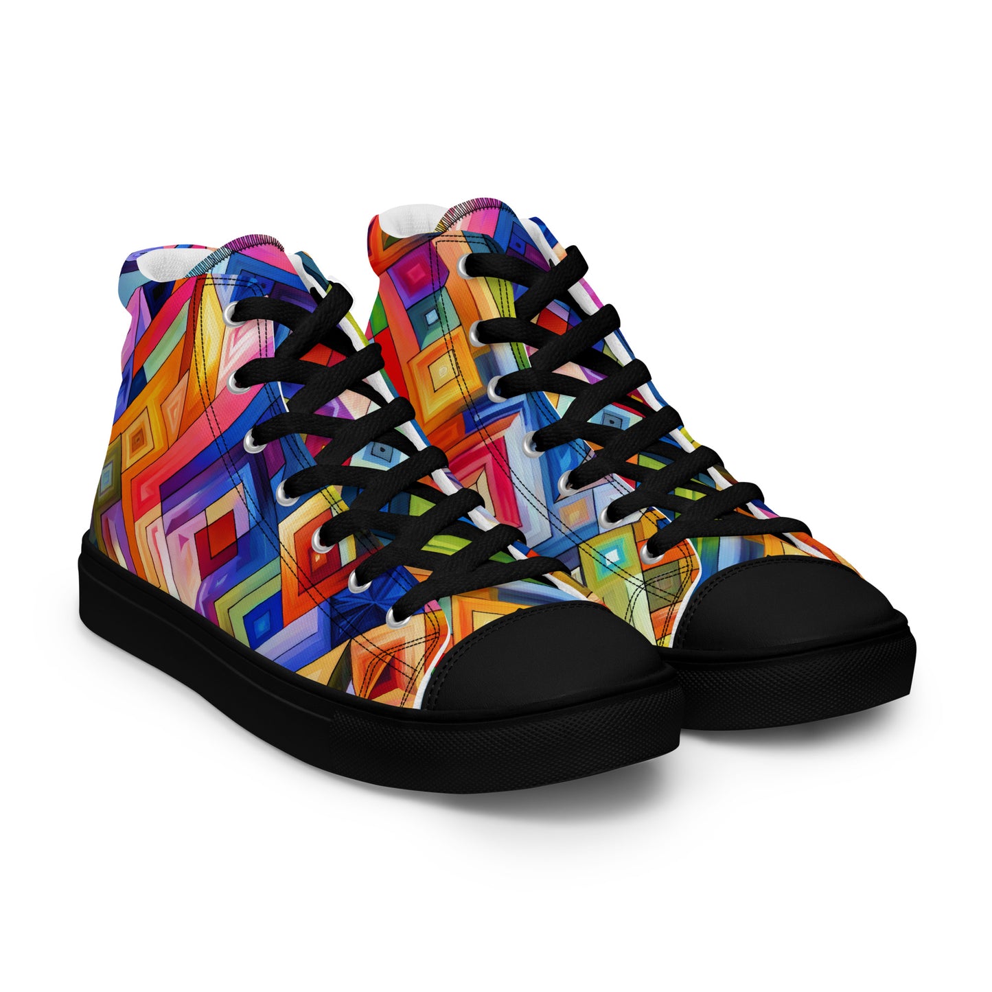 Multicolor Men’s high top canvas shoes