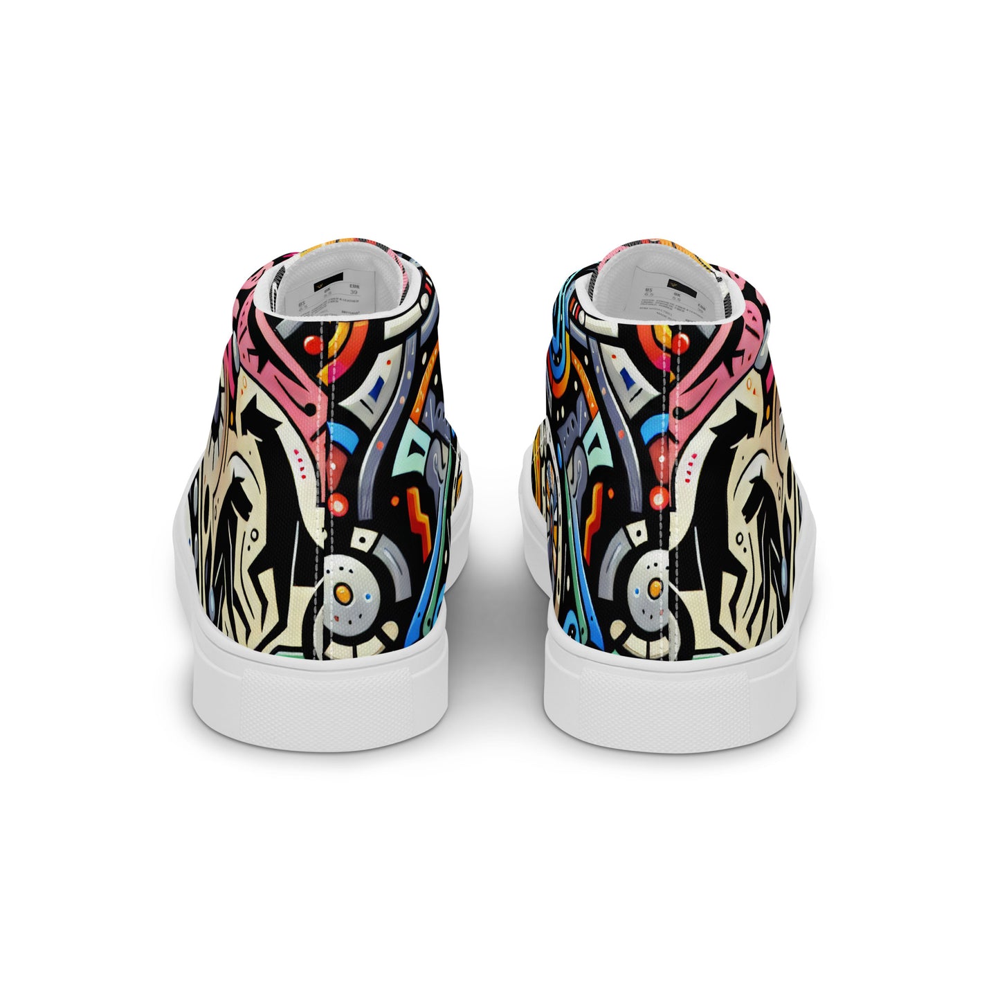 Abstract Animals Men’s high top canvas shoes