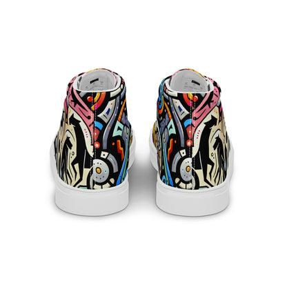 Abstract Animals Men’s high top canvas shoes