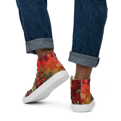 Red Dragon Men’s high top canvas shoes