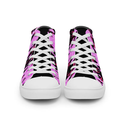 Funky Purple Men’s high top canvas shoes