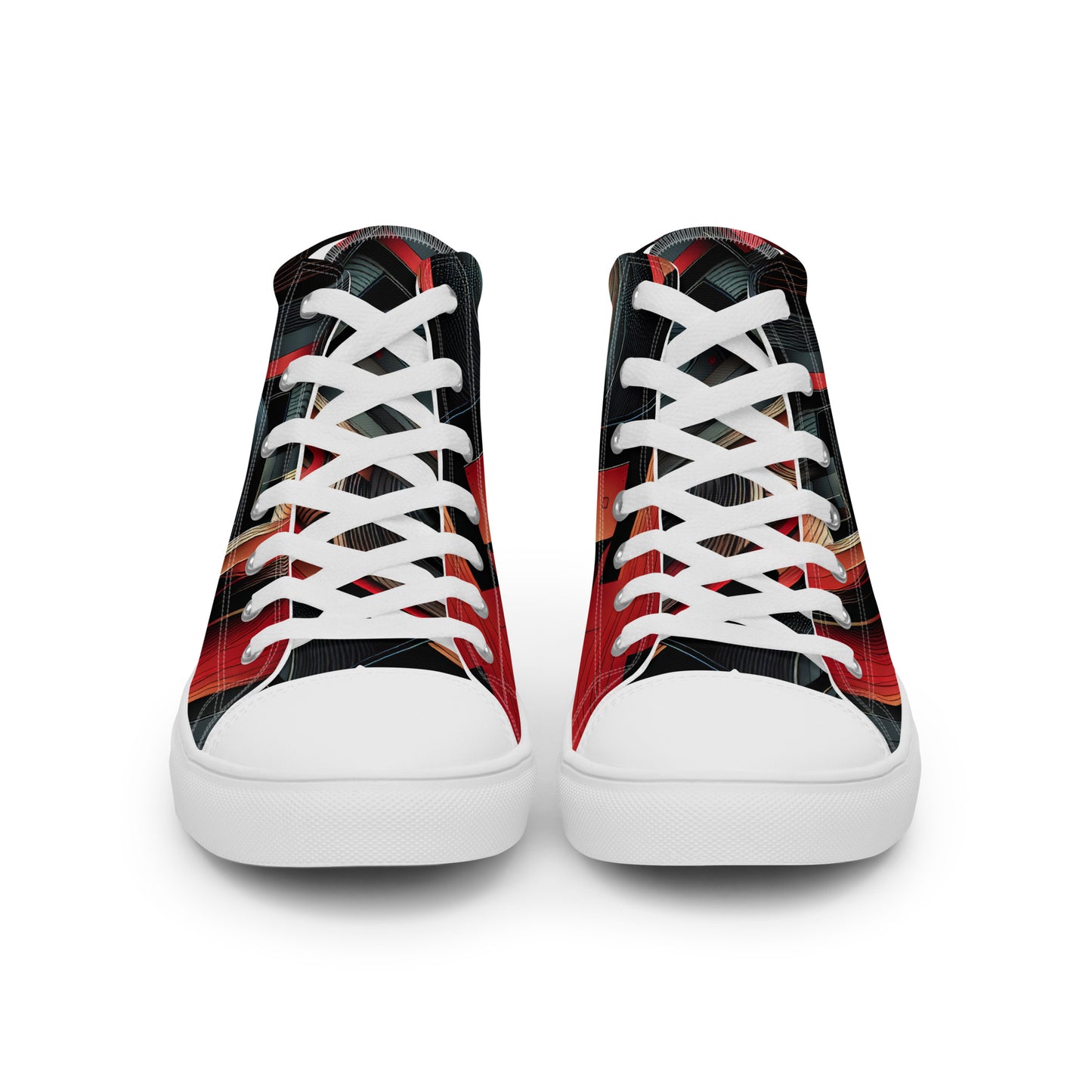 Abstract Multi Color Men’s high top canvas shoes