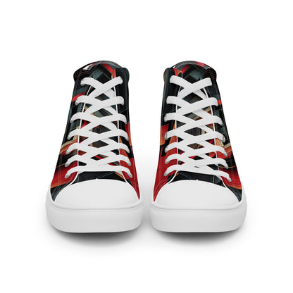 Abstract Multi Color Men’s high top canvas shoes