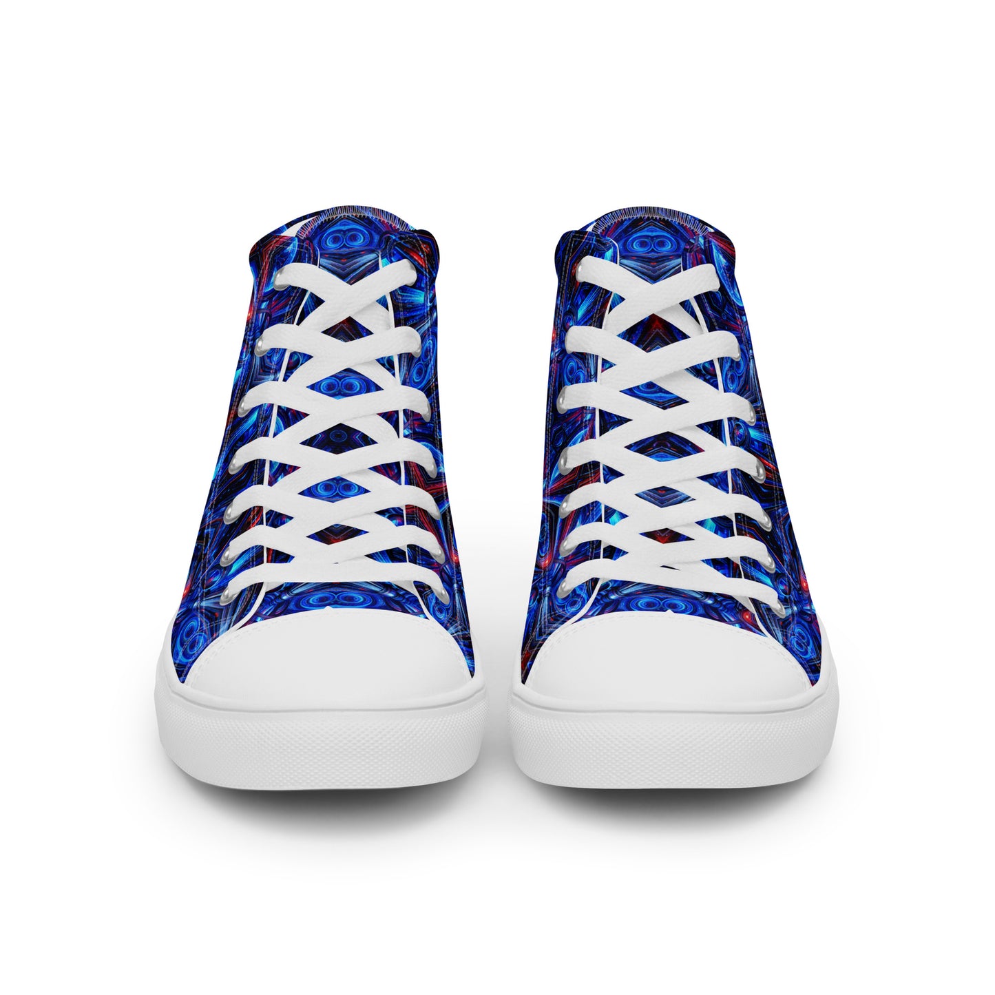 Blue Lights Men’s high top canvas shoes