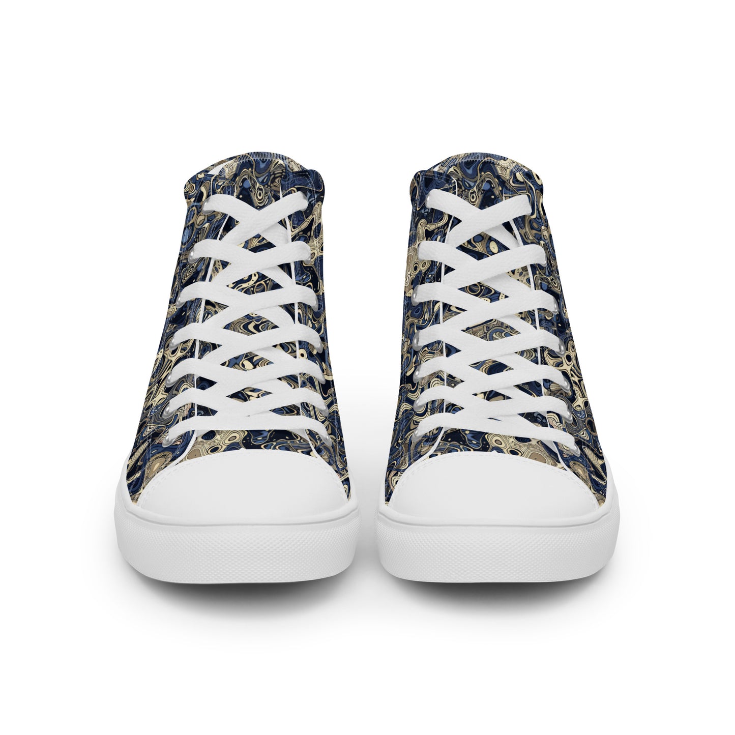 Abstract Wave Men’s high top canvas shoes