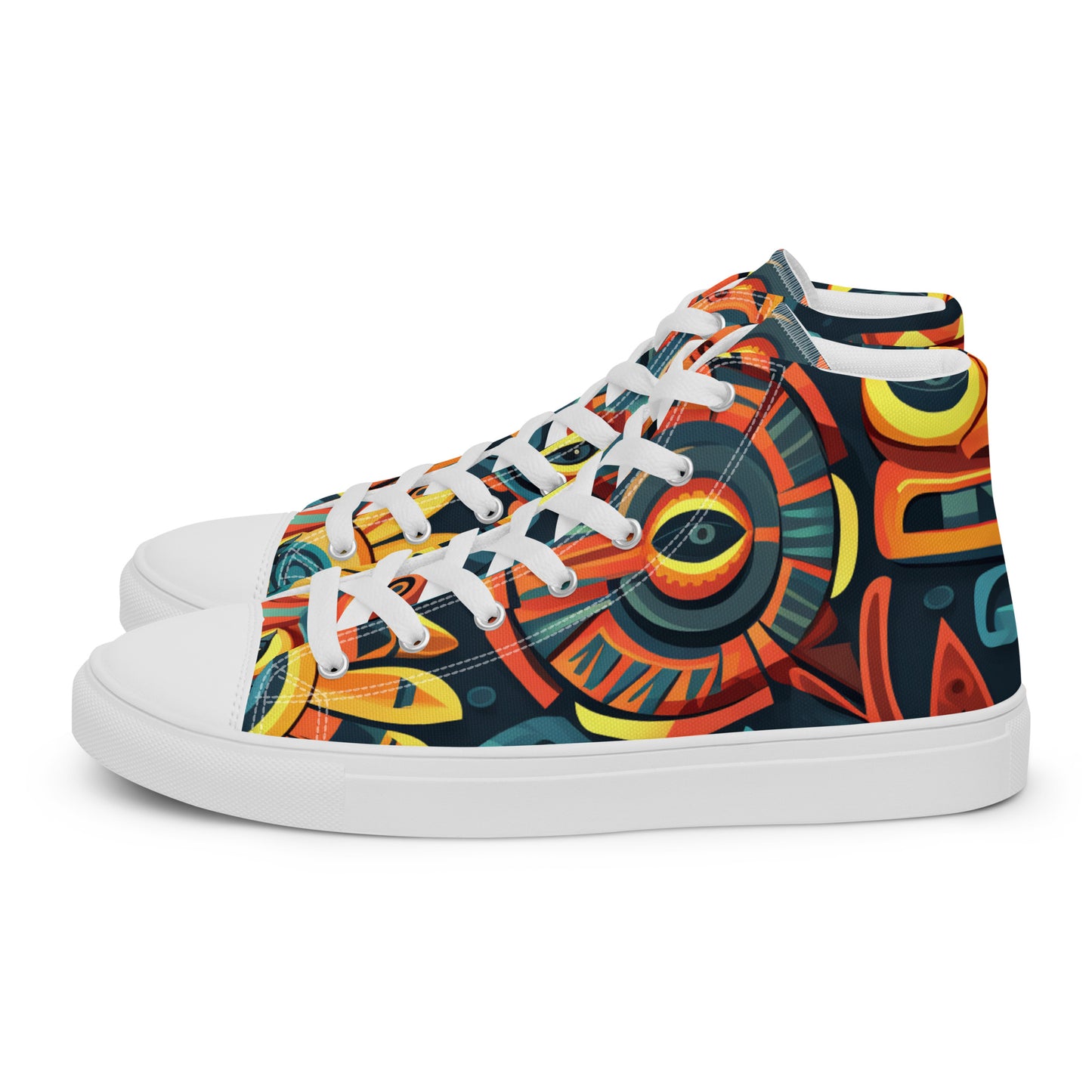 Tribal Pattern Men’s high top canvas shoes