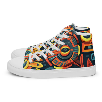 Tribal Pattern Men’s high top canvas shoes