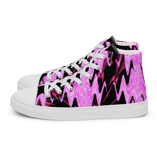 Funky Purple Men’s high top canvas shoes