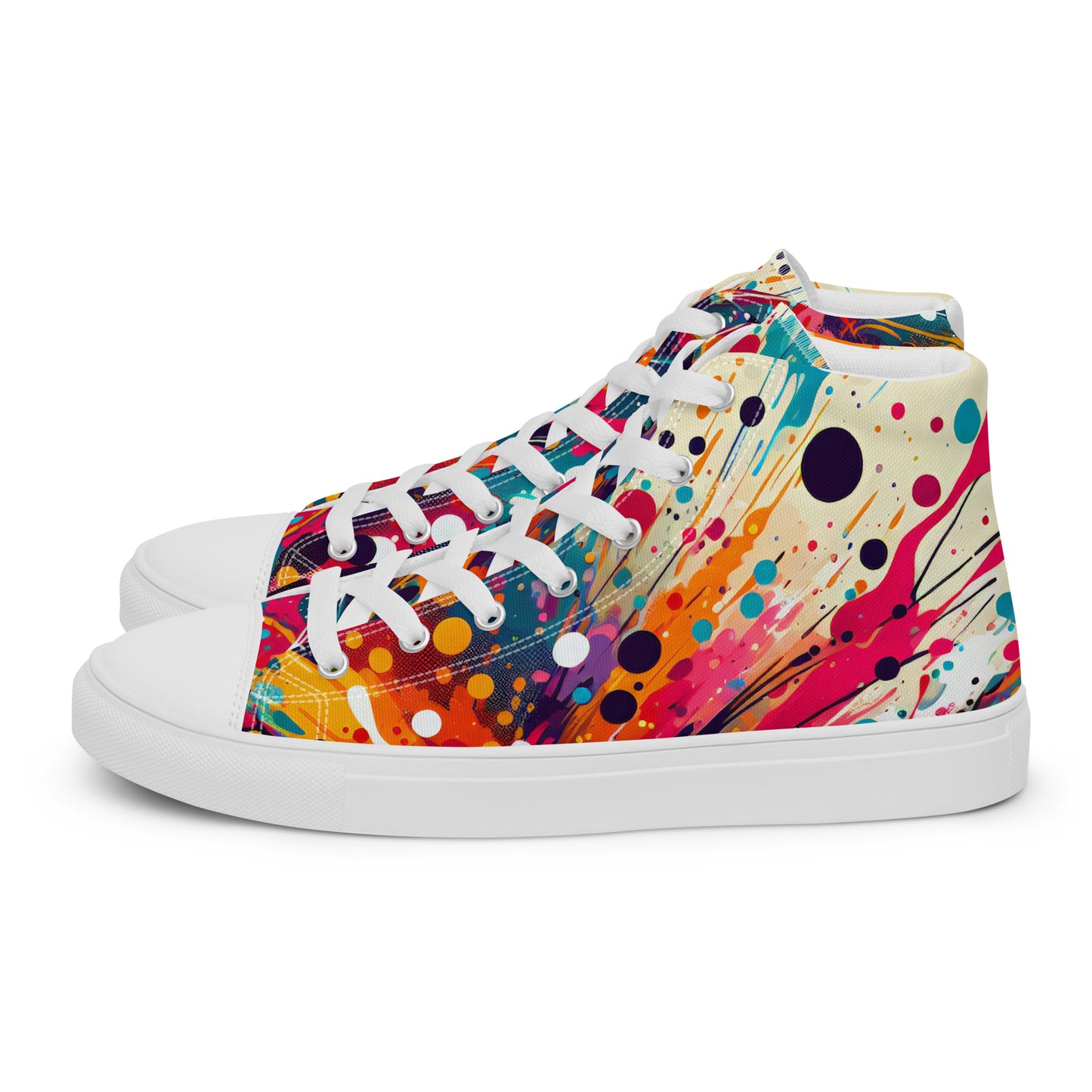 Paint Splatter Men’s high top canvas shoes