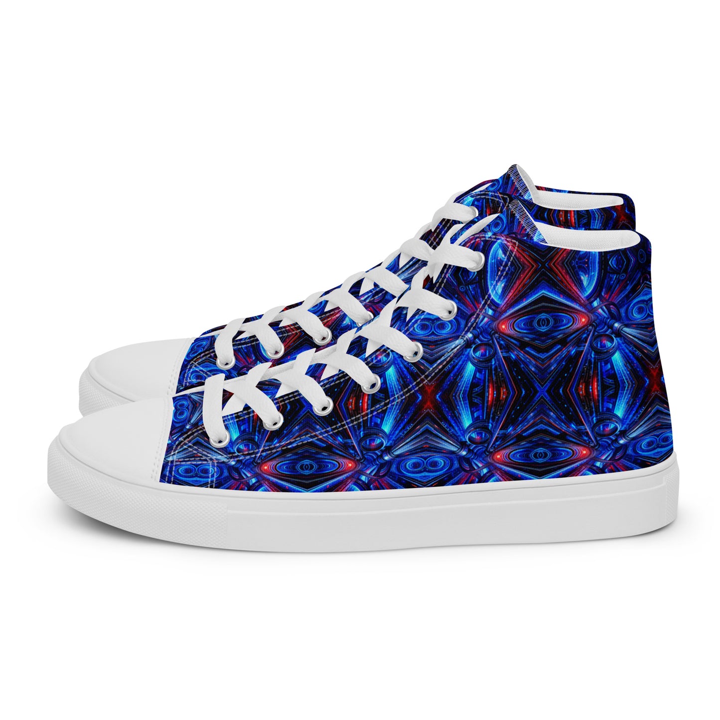 Blue Lights Men’s high top canvas shoes