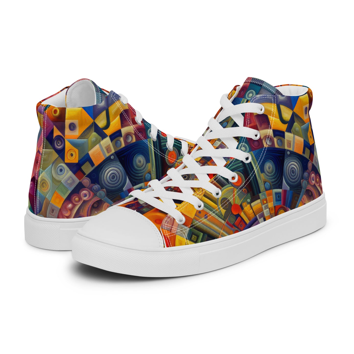 Abstract Kaleidoscope Men’s high top canvas shoes