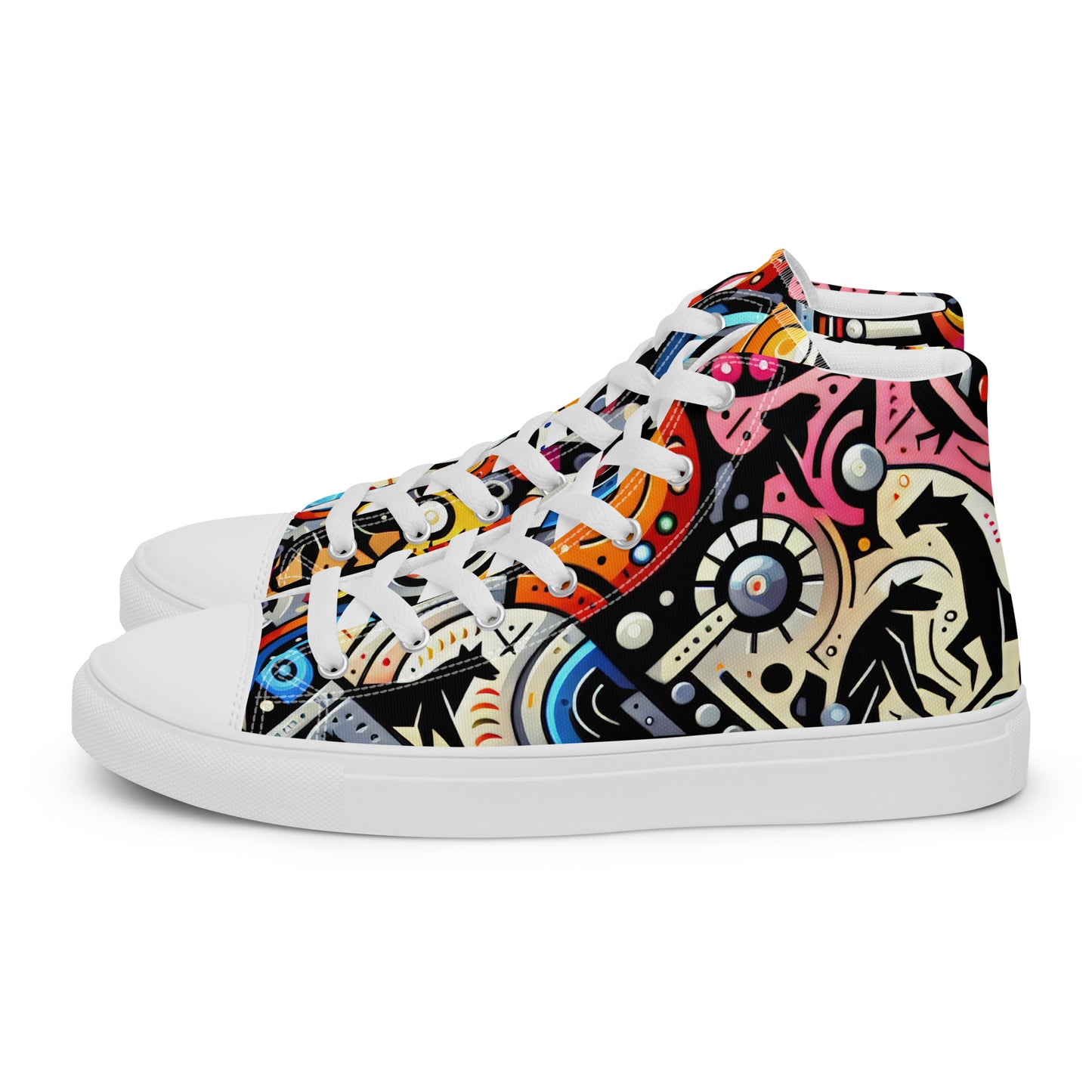 Abstract Animals Men’s high top canvas shoes