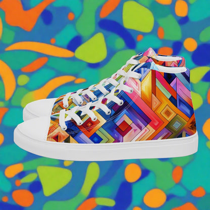 Multicolor Men’s high top canvas shoes