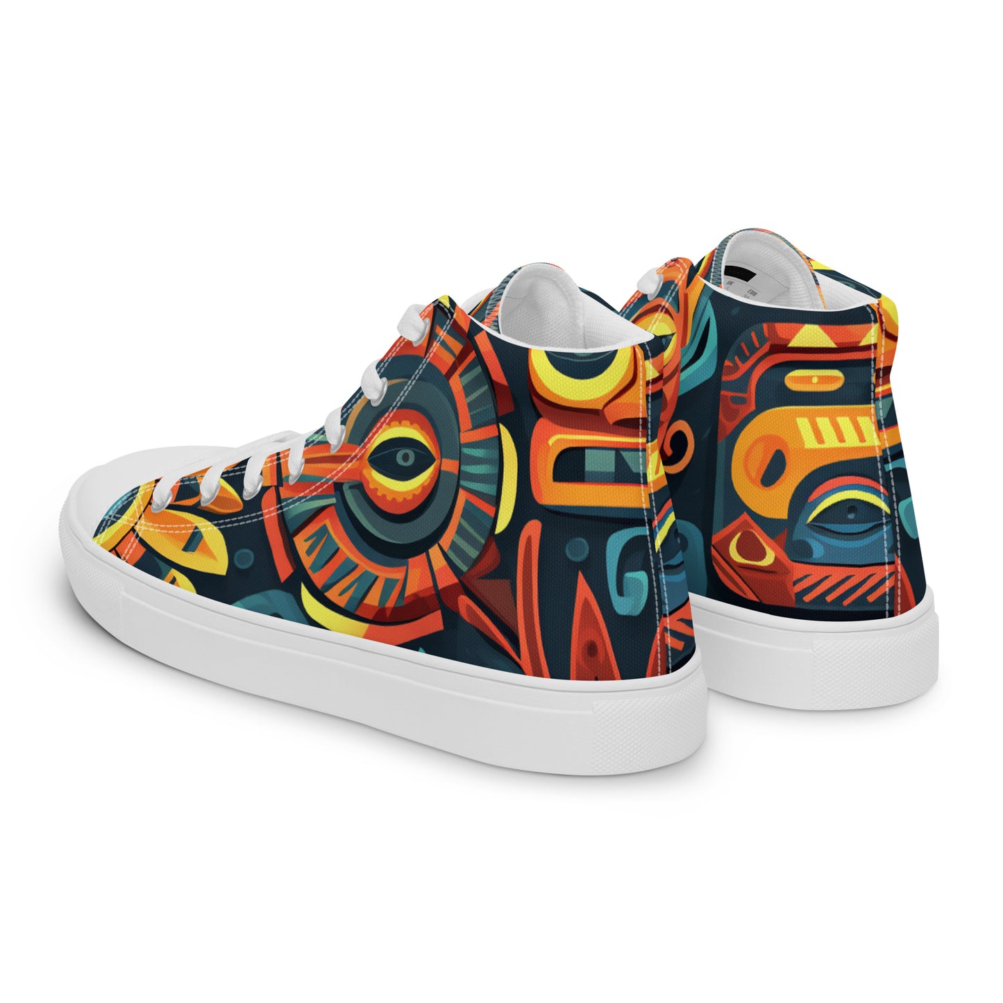 Tribal Pattern Men’s high top canvas shoes