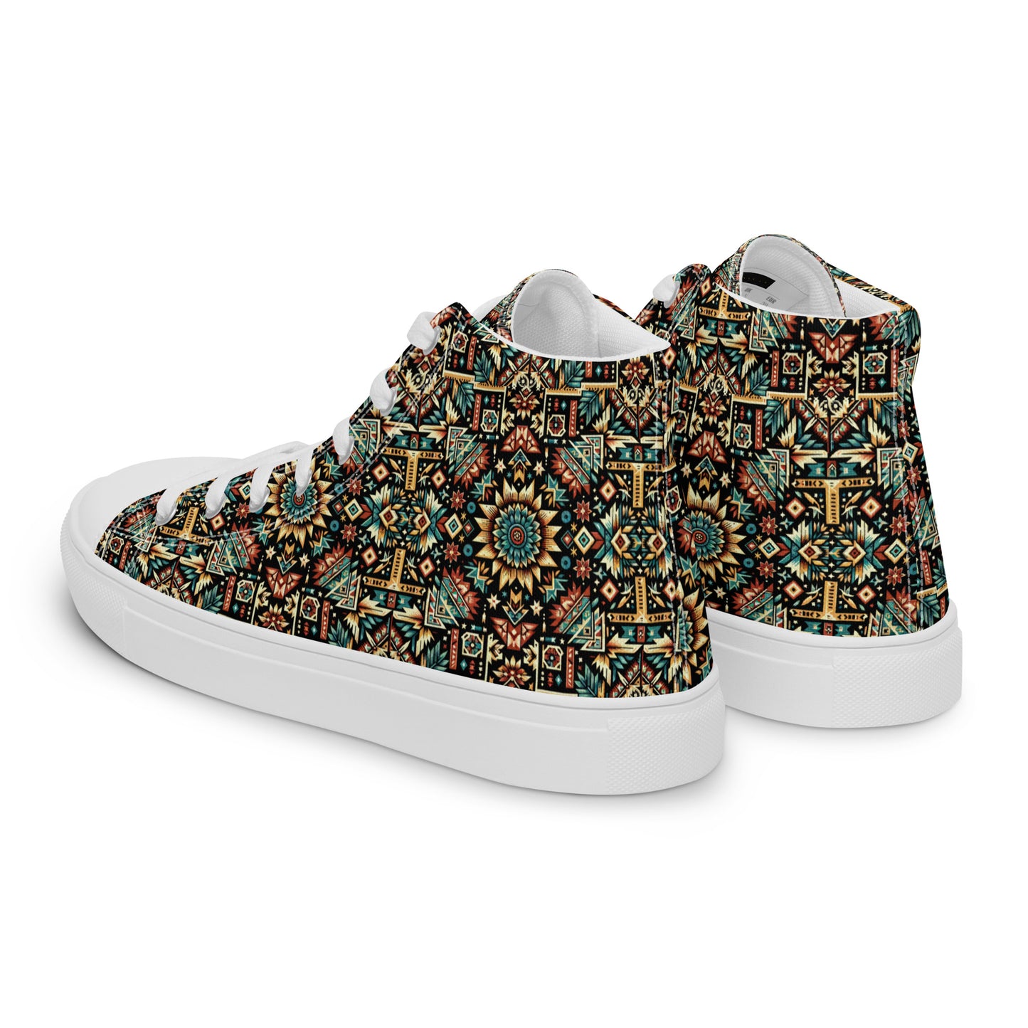 Multi Color Print Men’s high top canvas shoes