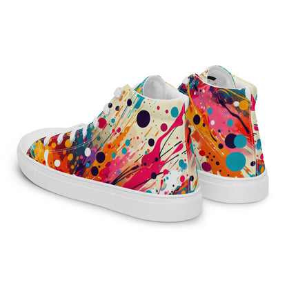 Paint Splatter Men’s high top canvas shoes