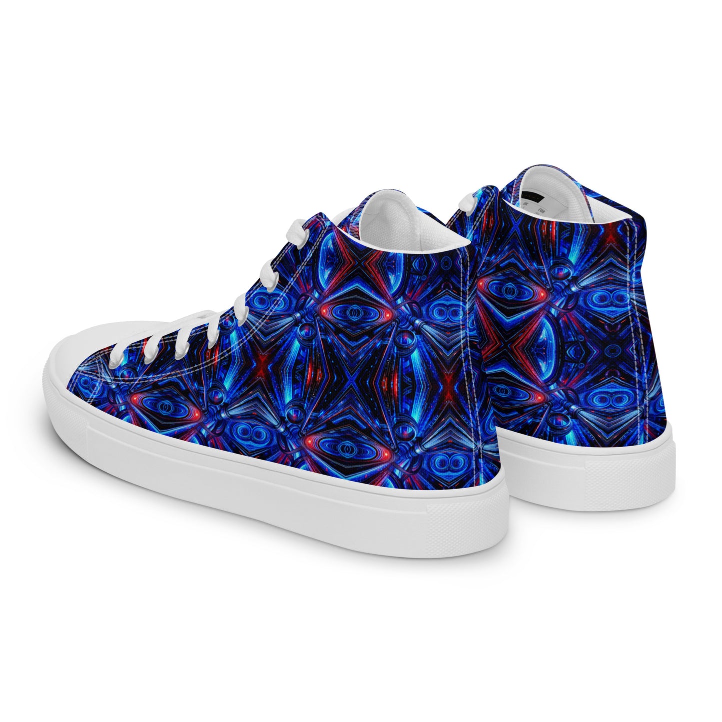 Blue Lights Men’s high top canvas shoes