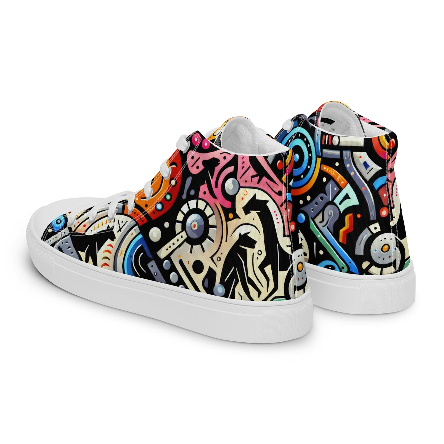 Abstract Animals Men’s high top canvas shoes