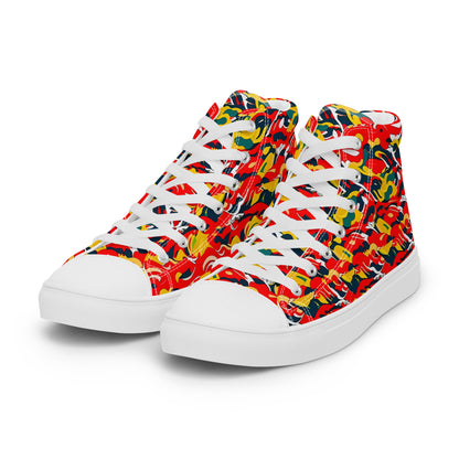 Red Camo Men’s high top canvas shoes