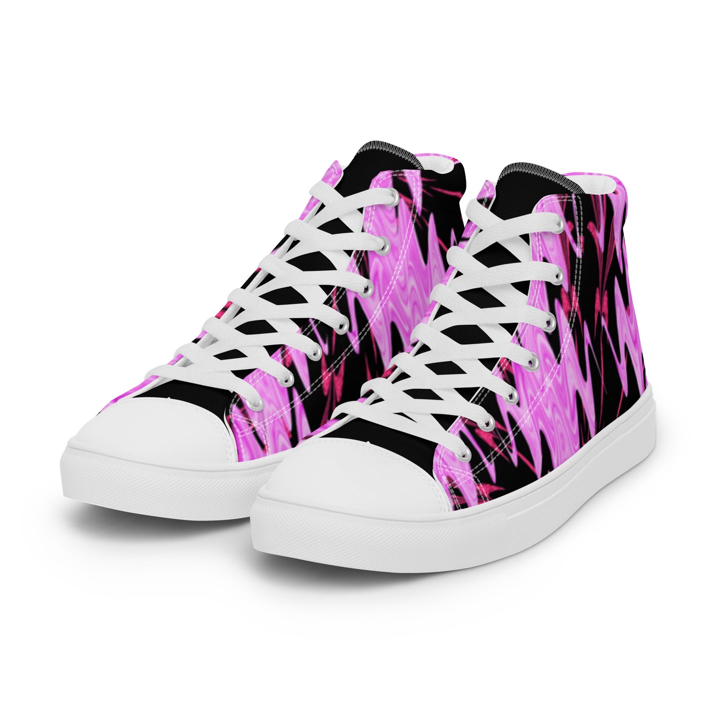 Funky Purple Men’s high top canvas shoes