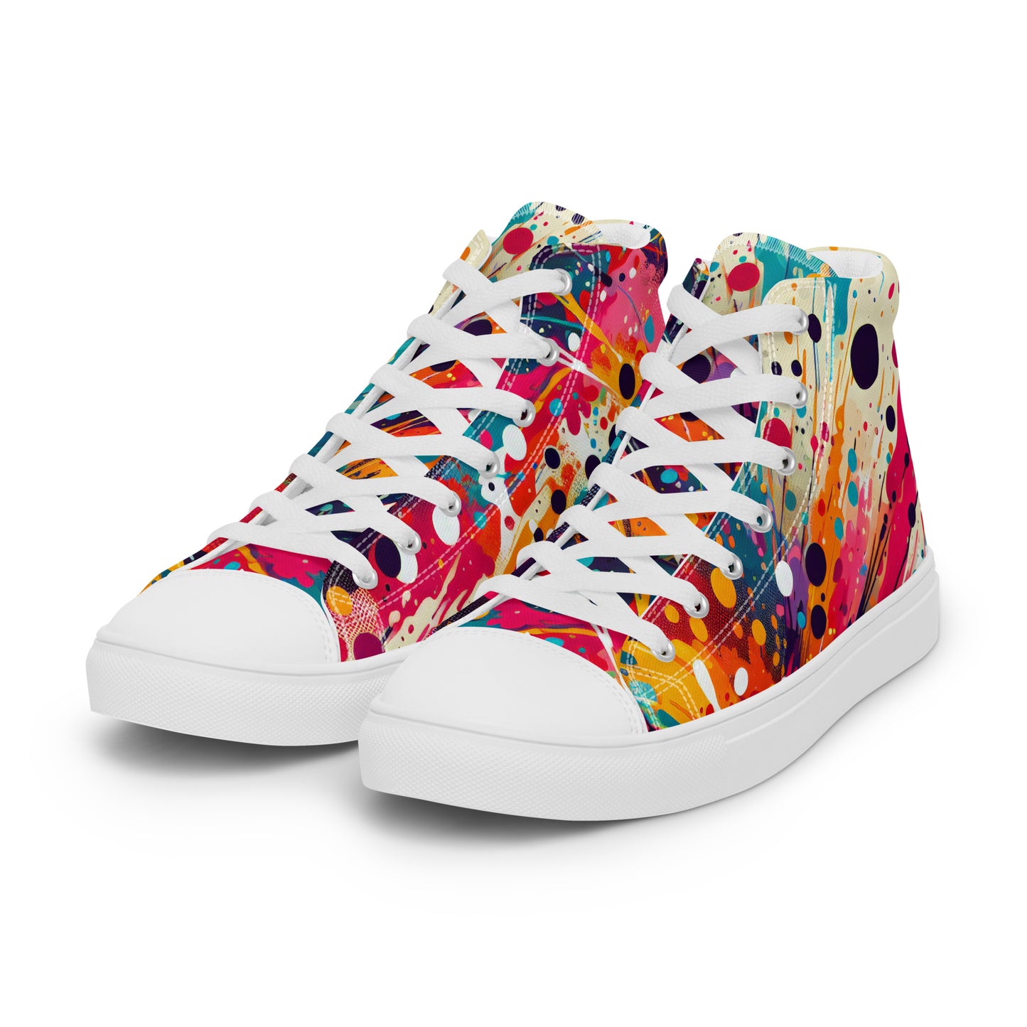 Paint Splatter Men’s high top canvas shoes