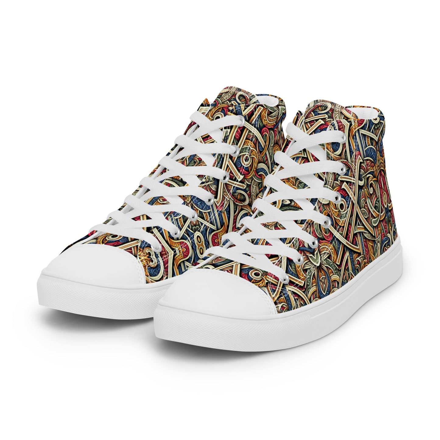 Curly Curl Men’s high top canvas shoes