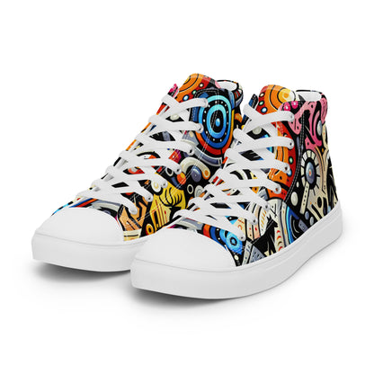 Abstract Animals Men’s high top canvas shoes