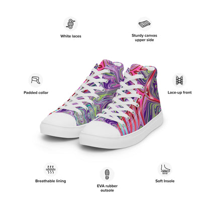 Warped Lavender Men’s high top canvas shoes